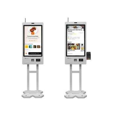kopen 21,5 inch staande interactieve zelfbedieningsbetaalkiosk automatische touchscreen kiosk zelfbestelmachine online manufacture