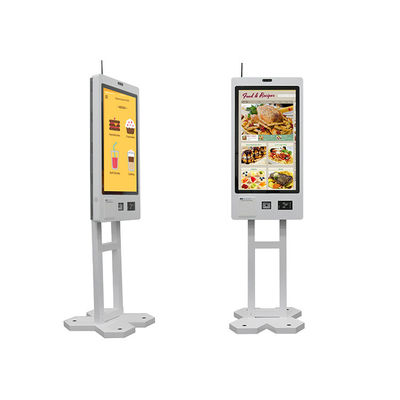 kopen 21.5 23.8 27 32 Inch Touch Screen Self Service QR Code Scanner Ticket Receipt Printer Ordering Payment Kiosk for Restaurant online manufacture