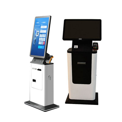 kopen 32 inch selfservice kiosk machine kaartverdeler cash accepter QR code paspoort scanner hotel cheque betaling SDK gezicht online manufacture