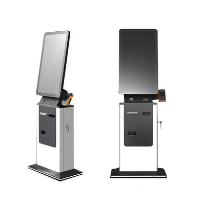 kopen Android 27 32 inch Smart Touch Screen Airport Check in Kiosk Floor Standing Self Service Betaling ID Paspoort Reader SDK Functie online manufacture