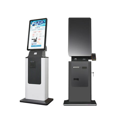 kopen 27 32 Inch Zelfafrekeningskassa Contante Betaling Touchscreen Kiosk SDK QR Barcodescanner Printer Metalen Behuizing Vloerstaande Hotel Luchthaven online manufacture