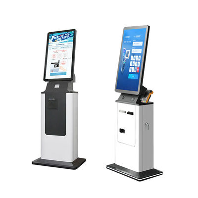 kopen Self Service Payment Kiosk Floor Stand Hotel Touch Screen Cash Acceptor Passport Scanner Card Dispenser Self Check in Kiosk online manufacture