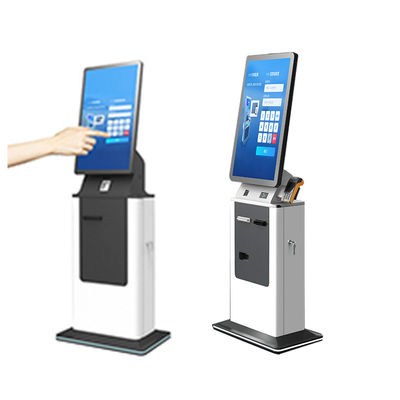 kopen 27 inch 32 inch betalingskiosk hotel inchecken touchscreen zelf paspoort scannen betalingskiosken contante betaling ticketprinter machine online manufacture
