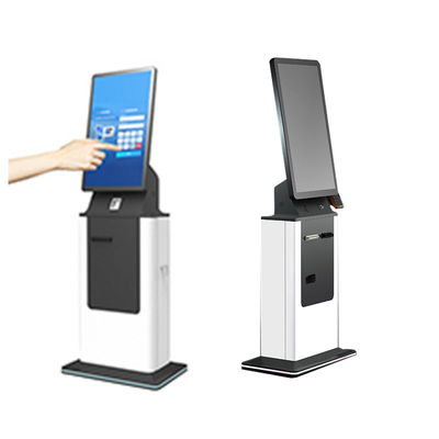 kopen 27 32.Inch Betaalterminal Vloerstandaard Zelfbediening Touchscreen Paspoortscanner Ticketprinter Hotel Inchecken Betaalkiosk online manufacture
