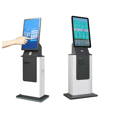 kopen 27 32 Inch zelfbediening contant geld munt Accepteren Hotel Check in Kiosk Touch Screen Ticket Printer Kaartverdeler Zelf contant betalen Kiosk online manufacture