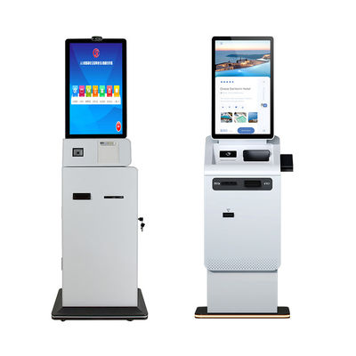 kopen Touchscreen POS-terminal zelfbedieningskiosk voor contante betalingen, kaartuitgifte, zelfprinter en scanner online manufacture