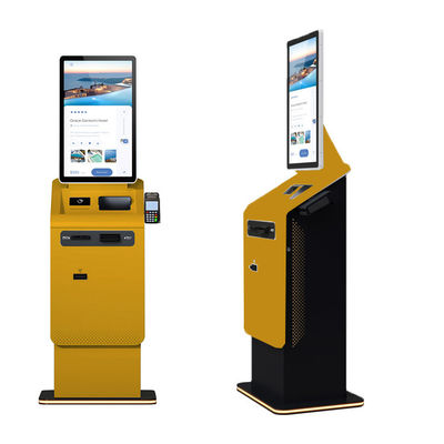 kopen OEM 27/32 Inch Android/Win Self Service Payment Kiosk with Touch Screen A4 Printer/QR Scanner/Cash Dispenser Coin Recycler online manufacture
