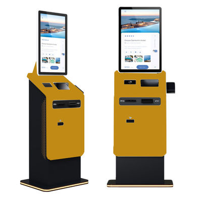 kopen 27-32 inch staande touchscreen zelfbedieningsgeldautomaat met muntenrecycler, Android biljetacceptor, printer en betalingskiosk terminal online manufacture