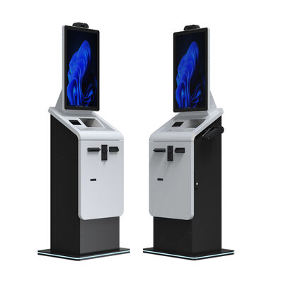 kopen 27 32 Inch Zelfbediening Touchscreen Betaalkiosk Machine Geldrecycler Inwisselkaartlezer Dispenser Ticketprinter Kiosk online manufacture