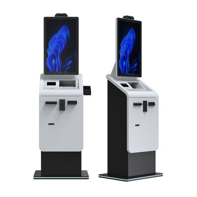 kopen 27 32 inch Android Touch Screen Zelfbediening Terminal Betalingskiosken met A4 Printer QR Code Scanner Valutawisselmachine online manufacture