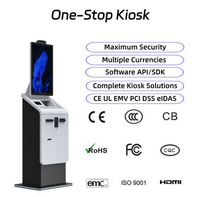 kopen Aanraakscherm zelfbediening Betaling Kiosk Bill Ticket A4 Printer Scanner Kaart Dispenser Cash Recycler Kiosk Terminal online manufacture