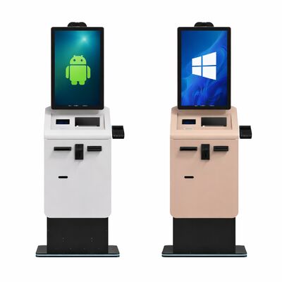 kopen Self-service Payment Kiosk Machine Touch Screen Printing QR Scanner Kaartlezer Cash Coin Recycler Kiosk Terminal online manufacture