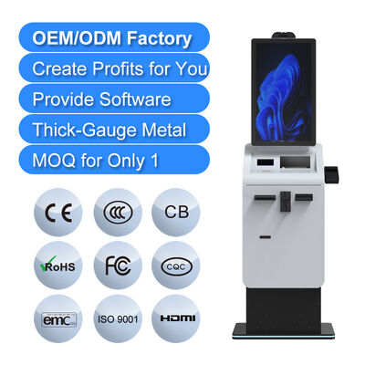 kopen Luchthavenparkeren Hotel Capacitief touchscreen Zelfbediening Betalingsticket Printer Cash Coin Recycler SDK Gezichtsherkenning online manufacture