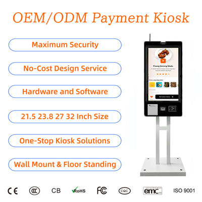 kopen Wall Mount Restaurant Zelfbediening Bestelling Kassa Betaling Kiosk 21,5 inch Touch Screen Ontvangst Printer Bestel Kiosk Oplossing online manufacture