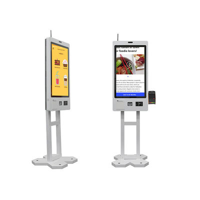 Zelfbestelende kiosk Touchscreen kiosk machine met A4 printer in restaurant creditcard betaling terminal kiosk