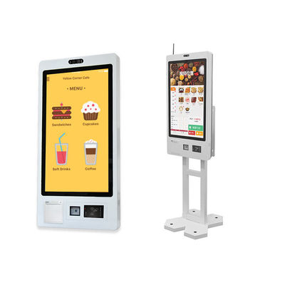 Fast food zelfbediening touchscreen muur montage rekening betaling machine 32 inch zelf bestellen betaling kiosk