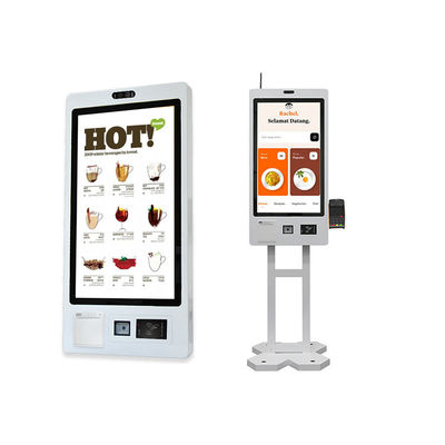27 inch factuur printen QR code scanner cafetaria bestellen kiosk aangepast logo