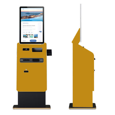 Gebruikersvriendelijke zelfbedieningskiosk voor valutawisselingen met cash dispenser en QR-code scanner