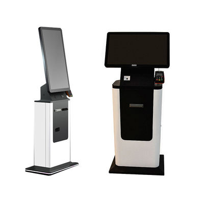 Touch Screen Check in Kiosk Self Service Passport Scanner Card Reader Ticket Printer Payment Kiosk for Gaming Parking Hotel