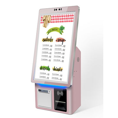 Self Service 21.5 Inch Terminal Kiosk 80mm Printer Barcode Reader POS Bracket Touch Screen Payment Kiosk With Desktop Base
