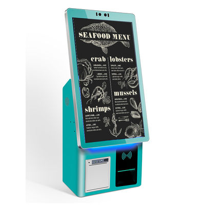 21.5 inch schermgrootte selfservice kiosk voor restaurants met kaartjes afdrukfunctie