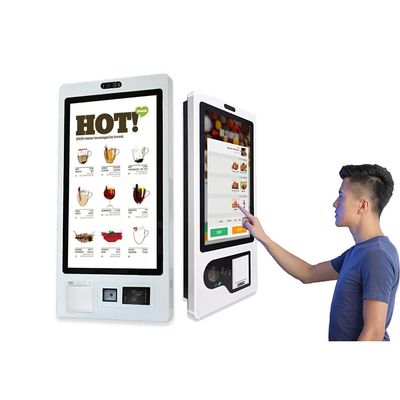 Capacitive Touch 10-punts selfservice kiosk voor het afdrukken van tickets en optioneel QR-code