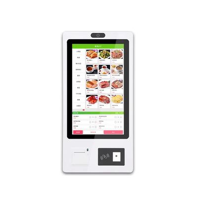 Kiosk voor zelfbestelling in een restaurant met capacitieve touchscreentechnologie