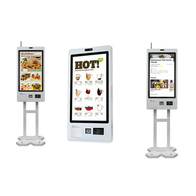 Custom logo zelfbediening bestelkiosk met kaartjesprinter / QR-scanner