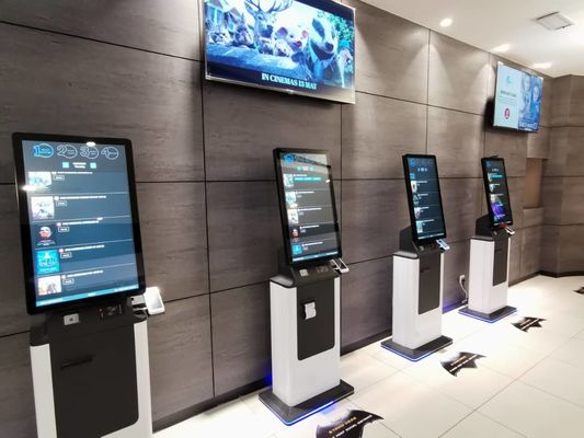 Crtly 32 inch kiosk betalingsterminal met contant geld en kaart betaling, auto wassen betaling kiosk