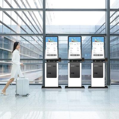 27' Self Hotel Airport Check-in Printer Kiosk met contante storting en geldautomaten functie