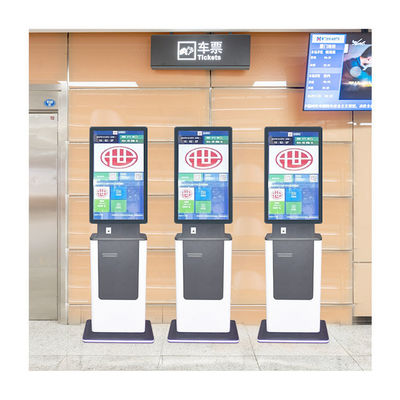Floor Stand 27 inch zelfbediening aanraakscherm Informatie Kiosk met kaartjesprinter
